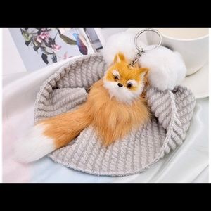 Fox Fake Fur Fluffy Keychain